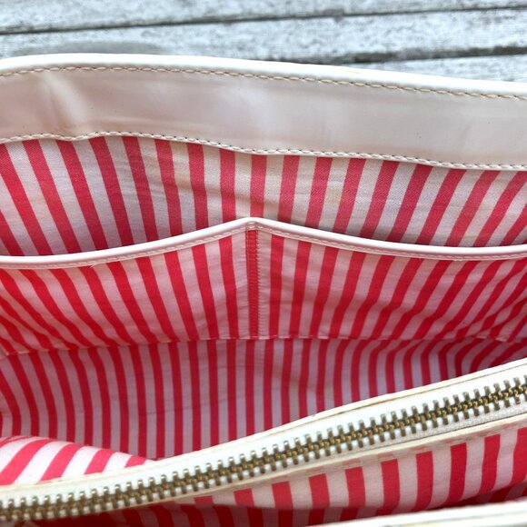 đź’ŻAuthentic Kate Spade Quinn Embossed Ace of Spades Cream Tote Bag Satchel - Picture 10 of 11